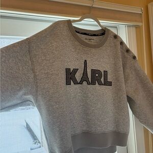 Karl Lagerfeld Gray Crew Neck Sweater